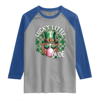 Funny St Patrick's Day Lucky Little Dude Raglan Shirt Cute Leprechaun Shamrock