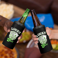 Funny St Patrick's Day Casino Games 4 in 1 Can Cooler Tumbler Lucky Girl Shamrock Casino Poker Chips Cards
