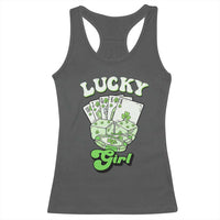 Funny St Patrick's Day Casino Games Racerback Tank Top Lucky Girl Shamrock Casino Poker Chips Cards