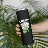 Funny St Patrick's Day Casino Games Skinny Tumbler Lucky Girl Shamrock Casino Poker Chips Cards