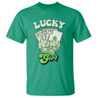 Funny St Patrick's Day Casino Games T Shirt Lucky Girl Shamrock Casino Poker Chips Cards