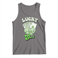 Funny St Patrick's Day Casino Games Tank Top Lucky Girl Shamrock Casino Poker Chips Cards
