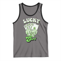 Funny St Patrick's Day Casino Games Tank Top Lucky Girl Shamrock Casino Poker Chips Cards