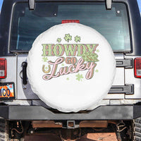 Funny St Patrick's Day Cowboy Cowgirl Spare Tire Cover Howdy Go Lucky Shamrock