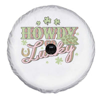 Funny St Patrick's Day Cowboy Cowgirl Spare Tire Cover Howdy Go Lucky Shamrock