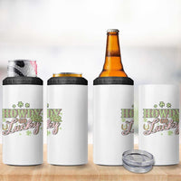 Funny St Patrick's Day Cowboy Cowgirl 4 in 1 Can Cooler Tumbler Howdy Go Lucky Shamrock