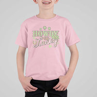Funny St Patrick's Day Cowboy Cowgirl T Shirt For Kid Howdy Go Lucky Shamrock