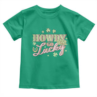 Funny St Patrick's Day Cowboy Cowgirl Toddler T Shirt Howdy Go Lucky Shamrock
