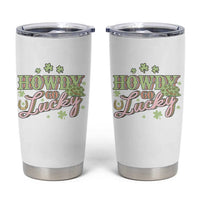 Funny St Patrick's Day Cowboy Cowgirl Tumbler Cup Howdy Go Lucky Shamrock