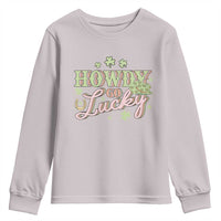 Funny St Patrick's Day Cowboy Cowgirl Youth Sweatshirt Howdy Go Lucky Shamrock