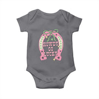 Funny St Patrick's Day Cowgirl Coquette Baby Onesie Howdy Go Lucky Pink Horseshoe