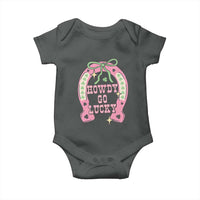 Funny St Patrick's Day Cowgirl Coquette Baby Onesie Howdy Go Lucky Pink Horseshoe
