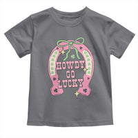 Funny St Patrick's Day Cowgirl Coquette Toddler T Shirt Howdy Go Lucky Pink Horseshoe