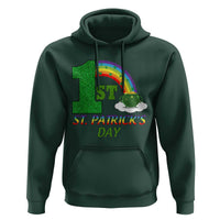 Funny First 1st St Patrick's Day Hoodie Shamrock Rainbow Glitter Print
