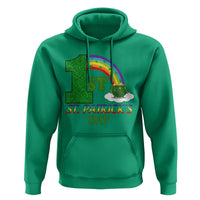 Funny First 1st St Patrick's Day Hoodie Shamrock Rainbow Glitter Print