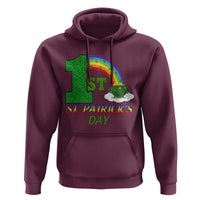 Funny First 1st St Patrick's Day Hoodie Shamrock Rainbow Glitter Print