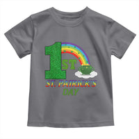 Funny First 1st St Patrick's Day Toddler T Shirt Shamrock Rainbow Glitter Print
