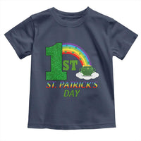Funny First 1st St Patrick's Day Toddler T Shirt Shamrock Rainbow Glitter Print