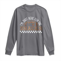 Funny American Football I'm Just Here For The Snacks Long Sleeve Shirt Glitter Print