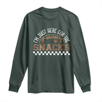 Funny American Football I'm Just Here For The Snacks Long Sleeve Shirt Glitter Print