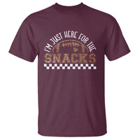 Funny American Football I'm Just Here For The Snacks T Shirt Glitter Print