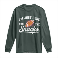 Funny American Football I'm Just Here For The Snacks Long Sleeve Shirt Vintage Star