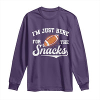 Funny American Football I'm Just Here For The Snacks Long Sleeve Shirt Vintage Star