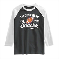 Funny American Football I'm Just Here For The Snacks Raglan Shirt Vintage Star