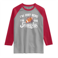 Funny American Football I'm Just Here For The Snacks Raglan Shirt Vintage Star