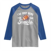 Funny American Football I'm Just Here For The Snacks Raglan Shirt Vintage Star