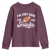 Funny American Football I'm Just Here For The Snacks Youth Sweatshirt Vintage Star