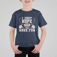 Funny American Football T Shirt For Kid I Just Hope Both Team Have Fun Helmet