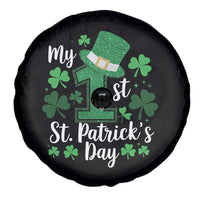 Funny My 1st St Patrick's Day Spare Tire Cover Shamrock Glitter Print