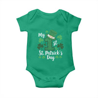 Funny My 1st St Patrick's Day Baby Onesie Shamrock Glitter Print