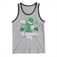 Funny My 1st St Patrick's Day Tank Top Shamrock Glitter Print