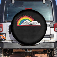 Take A Look It's In A Book Spare Tire Cover Reader Lover Librarian Rainbow