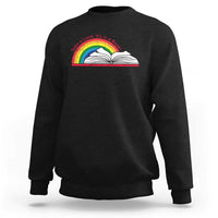 Take A Look It's In A Book Sweatshirt Reader Lover Librarian Rainbow