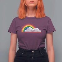 Take A Look It's In A Book T Shirt For Women Reader Lover Librarian Rainbow
