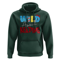 Funny Wild About Reading Hoodie Reader Lover Librarian