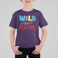 Funny Wild About Reading T Shirt For Kid Reader Lover Librarian