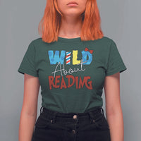 Funny Wild About Reading T Shirt For Women Reader Lover Librarian