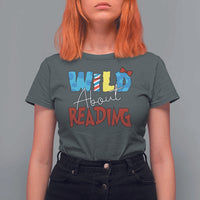 Funny Wild About Reading T Shirt For Women Reader Lover Librarian