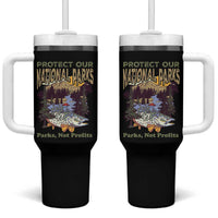 Protect Our National Parks Not Profits Tumbler With Handle Keep Wild Nature Fish Forest