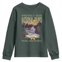 Protect Our National Parks Not Profits Youth Sweatshirt Keep Wild Nature Fish Forest