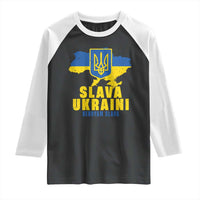Slava Ukraini Heroyam Slava Raglan Shirt Vintage Ukrainian Flag