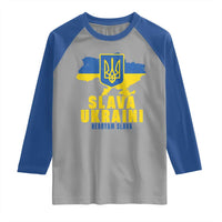 Slava Ukraini Heroyam Slava Raglan Shirt Vintage Ukrainian Flag