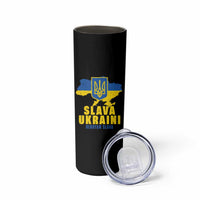 Slava Ukraini Heroyam Slava Skinny Tumbler Vintage Ukrainian Flag