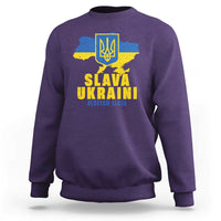 Slava Ukraini Heroyam Slava Sweatshirt Vintage Ukrainian Flag
