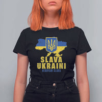 Slava Ukraini Heroyam Slava T Shirt For Women Vintage Ukrainian Flag