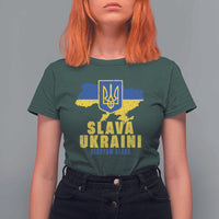 Slava Ukraini Heroyam Slava T Shirt For Women Vintage Ukrainian Flag